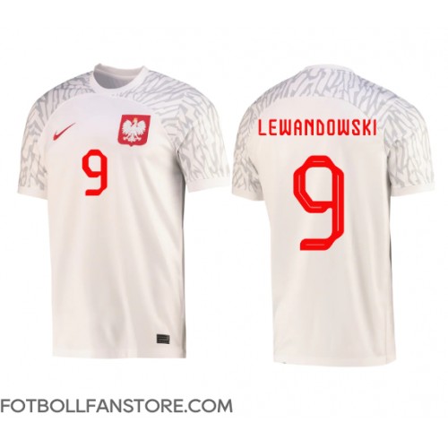 Polen Robert Lewandowski #9 Hemma matchtröja VM 2022 Kortärmad Billigt